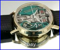 Serviced 14K Solid Gold Bulova Accutron Spaceview. Box/Coin/Extra Bat. FREE SHIP