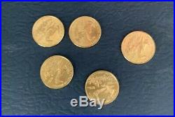 Set of 5 United States solid gold american eagle coins NIB