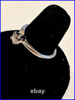 Size 6- Solid 14k White Gold Diamond Ring, See Other Gold Jewelry & Coins
