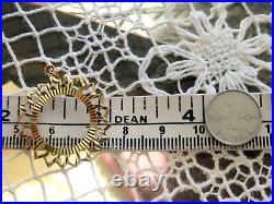 Solid14K Yellow Gold Bezel Ornate Coin Holder Medallion Pendant 3.1gr