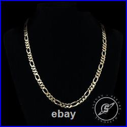 Solid 14K Gold Figaro Chain Necklace Handmade Italian Gold 18 22.3g