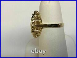 Solid 14K Yellow Gold CHINESE PANDA BEAR COIN Beauty Vintage Wedding Gold Ring