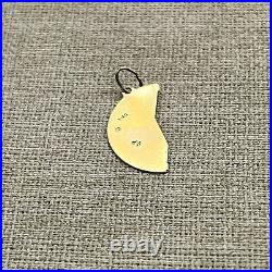 Solid 14K Yellow Gold ONE-PIECE MIZPAH COIN Charm Pendant