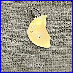 Solid 14K Yellow Gold ONE-PIECE MIZPAH COIN Charm Pendant