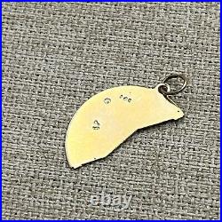 Solid 14K Yellow Gold ONE-PIECE MIZPAH COIN Charm Pendant