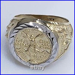 Solid 14k Gold 50 Pesos Coin Centenario Ring Size 8 9 10 11 12