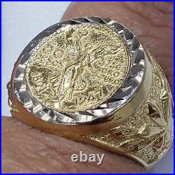 Solid 14k Gold 50 Pesos Coin Centenario Ring Size 8 9 10 11 12