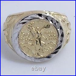 Solid 14k Gold 50 Pesos Coin Centenario Ring Size 8 9 10 11 12