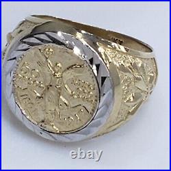 Solid 14k Gold 50 Pesos Coin Centenario Ring Size 8 9 10 11 12