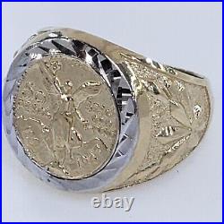 Solid 14k Gold 50 Pesos Coin Centenario Ring Size 8 9 10 11 12