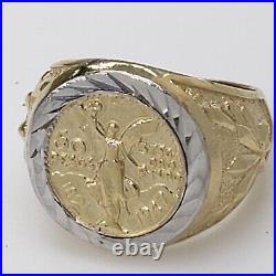 Solid 14k Gold 50 Pesos Coin Centenario Ring Size 8 9 10 11 12