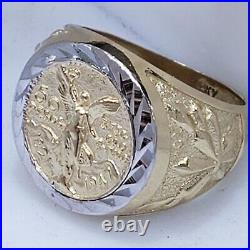 Solid 14k Gold 50 Pesos Coin Centenario Ring Size 8 9 10 11 12