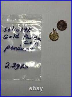 Solid 14k Gold Panda Bear Coin Copy Pendant 2.39 Gram Tested Free Shipping
