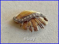 Solid 14k Yellow Gold & Diamond Designer Pin, See Other Gold Jewelry & Coins