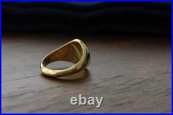Solid 14k Yellow Gold Without Stone Engagement Gift Men's Ring Lion Head Shape