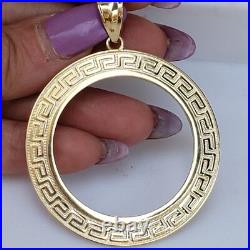 Solid 14k gold 50 pesos centenario Coin Frame pendant Mexican bezel Solid 14k gold 50 pesos centenario Coin Frame pendant Mexican bezel