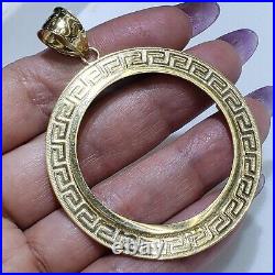 Solid 14k gold 50 pesos centenario Coin Frame pendant Mexican bezel