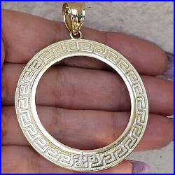 Solid 14k gold 50 pesos centenario Coin Frame pendant Mexican bezel