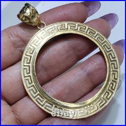 Solid 14k gold 50 pesos centenario Coin Frame pendant Mexican bezel Solid 14k gold 50 pesos centenario Coin Frame pendant Mexican bezel
