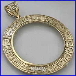 Solid 14k gold 50 pesos centenario Coin Frame pendant Mexican bezel