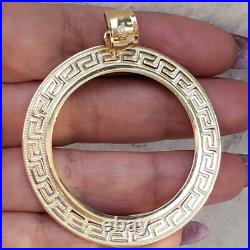 Solid 14k gold 50 pesos centenario Coin Frame pendant Mexican bezel Solid 14k gold 50 pesos centenario Coin Frame pendant Mexican bezel