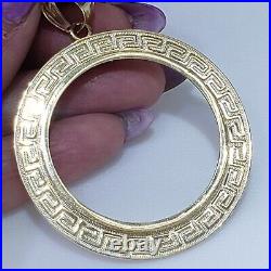 Solid 14k gold 50 pesos centenario Coin Frame pendant Mexican bezel