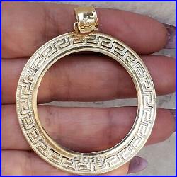 Solid 14k gold 50 pesos centenario Coin Frame pendant Mexican bezel