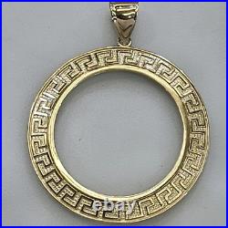Solid 14k gold 50 pesos centenario Coin Frame pendant Mexican bezel