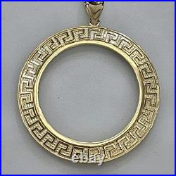 Solid 14k gold 50 pesos centenario Coin Frame pendant Mexican bezel