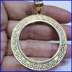 Solid 14k gold 50 pesos centenario Coin Frame pendant Mexican bezel