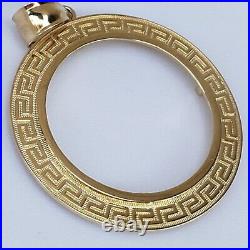 Solid 14k gold 50 pesos centenario Coin Frame pendant Mexican bezel