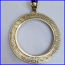 Solid 14k gold 50 pesos centenario Coin Frame pendant Mexican bezel Solid 14k gold 50 pesos centenario Coin Frame pendant Mexican bezel