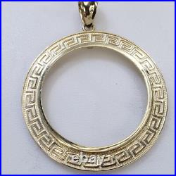 Solid 14k gold 50 pesos centenario Coin Frame pendant Mexican bezel Solid 14k gold 50 pesos centenario Coin Frame pendant Mexican bezel