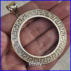 Solid 14k gold 50 pesos centenario Coin Frame pendant Mexican bezel