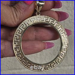 Solid 14k gold 50 pesos centenario Coin Frame pendant Mexican bezel