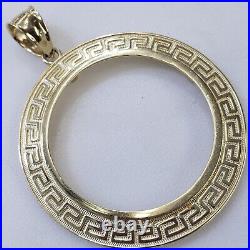 Solid 14k gold 50 pesos centenario Coin Frame pendant Mexican bezel