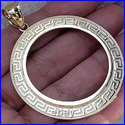 Solid 14k gold 50 pesos centenario Coin Frame pendant Mexican bezel Solid 14k gold 50 pesos centenario Coin Frame pendant Mexican bezel