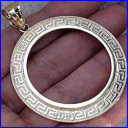 Solid 14k gold 50 pesos centenario Coin Frame pendant Mexican bezel