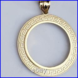 Solid 14k gold 50 pesos centenario Coin Frame pendant Mexican bezel Solid 14k gold 50 pesos centenario Coin Frame pendant Mexican bezel