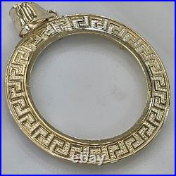 Solid 14k gold 50 pesos centenario Coin Frame pendant Mexican bezel