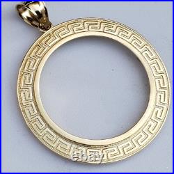 Solid 14k gold 50 pesos centenario Coin Frame pendant Mexican bezel Solid 14k gold 50 pesos centenario Coin Frame pendant Mexican bezel