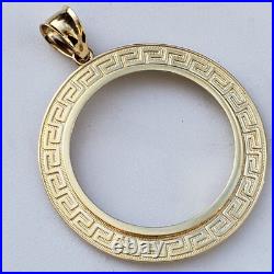 Solid 14k gold 50 pesos centenario Coin Frame pendant Mexican bezel Solid 14k gold 50 pesos centenario Coin Frame pendant Mexican bezel