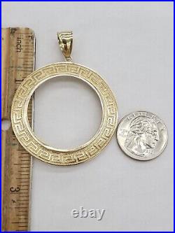 Solid 14k gold 50 pesos centenario Coin Frame pendant Mexican bezel