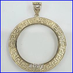 Solid 14k gold 50 pesos centenario Coin Frame pendant Mexican bezel