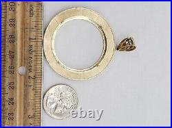 Solid 14k gold 50 pesos centenario Coin Frame pendant Mexican bezel