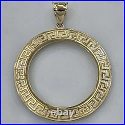 Solid 14k gold 50 pesos centenario Coin Frame pendant Mexican bezel