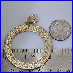 Solid 14k gold 50 pesos centenario Coin Frame pendant Mexican bezel
