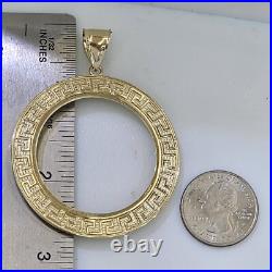 Solid 14k gold 50 pesos centenario Coin Frame pendant Mexican bezel