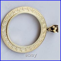 Solid 14k gold 50 pesos centenario Coin Frame pendant Mexican bezel Solid 14k gold 50 pesos centenario Coin Frame pendant Mexican bezel