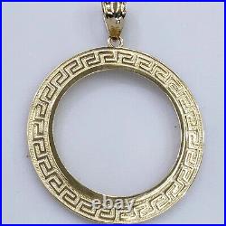 Solid 14k gold 50 pesos centenario Coin Frame pendant Mexican bezel